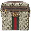 \最大4万円割引クーポン 数量限定/ グッチ GUCCI ショルダーバッグ スモール メッセンジャーバッグ GGスプリームキャンバス レザー ベージュ×エボニー ヴィンテージ金具 ダブルG ウェブ シェリーライン 547926【中古】