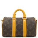 \最大3万円割引クーポン数量限定/ ルイヴィトン LOUIS VUITTON 2WAYバッグ キーポル バンドリエール25 モノグラムマカサー サフランイエロー...