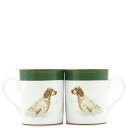 \最大3万円割引クーポン数量限定 7/11まで/ エルメス HERMES 食器 シャス イングリッシュセター マグカップ ペア 磁器 ホワイト×グリーン 白 緑...