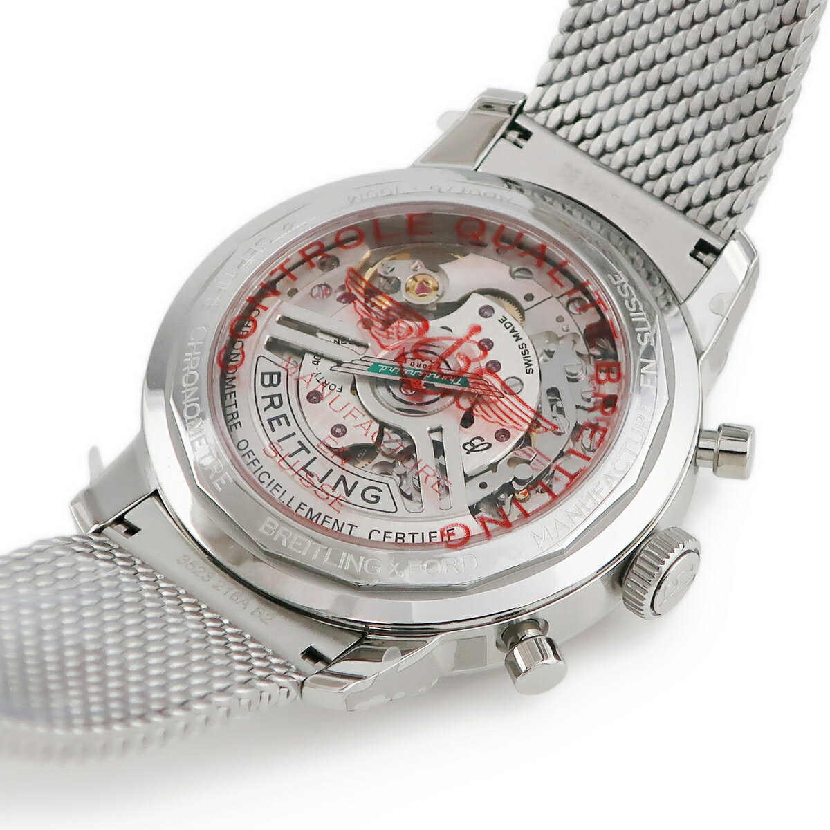 ＼ポイント5倍＆ 最大3万円割引クーポン数量限定／ ブライトリング BREITLING トップタイム B01 フォード サンダーバード AB01766A1A1A1 AB0176 未使用 ホワイト メンズ 腕時計自動巻き ホワイト 【中古】