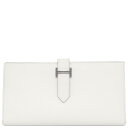 \8/1限定全品PT2倍 &最大3万円割引クーポン数量限定/ エルメス HERMES 長財布 ベアンスフレ ヴォーエプソン グリペール シルバー金具 白 二つ折...