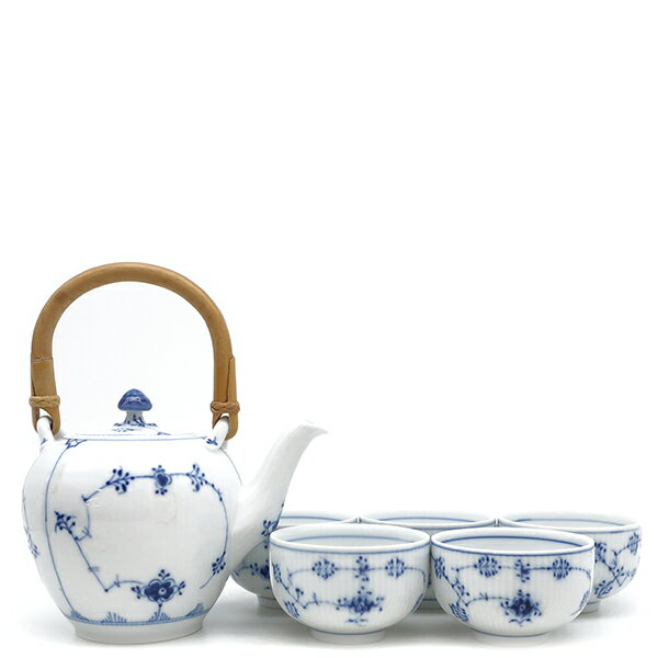 \ポイント5倍& 最大5万円割引クーポン/ ロイヤルコペンハーゲン ROYAL COPENHAGEN 食器 ブルーフルーテッド 急須 湯呑み5点セット 陶磁器 ...