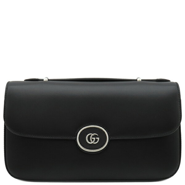 ＼ポイント5倍＆ 最大5万円割引クーポン 11/20 20時から／ グッチ GUCCI 2WAYバッグ ダブルGプレート レザー ブラック シルバー金具 黒 ショルダー クラッチ 739721 【保存袋】【中古】