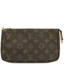 \最大3万円割引クーポン数量限定 7/1~/ ルイヴィトン LOUIS VUITTON アクセサリーポーチ ポシェット アクセソワール モノグラムキャンバス モノグラム ゴールド金具 茶 ポーチ ハンドバッグ M51980 AR0096【中古】
