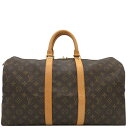 ルイヴィトン LOUIS VUITTON ボストンバッグ キーポル 45 モノグラムキャンバス モノグラム ゴールド金具 茶 トラベルバッグ ネームタグ/ポワニ...