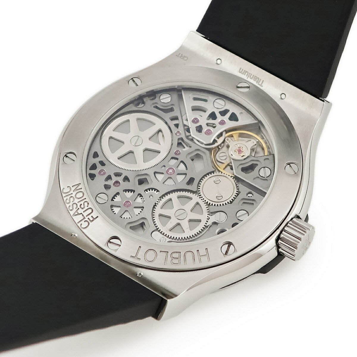 ＼最大3万円割引クーポン数量限定 8/11 2時まで／ ウブロ HUBLOT クラシックフュージョン 8デイズ チタニウム 516.NX.1470.LR ブラック パワーリザーブ メンズ 腕時計手巻き ブラック 【中古】