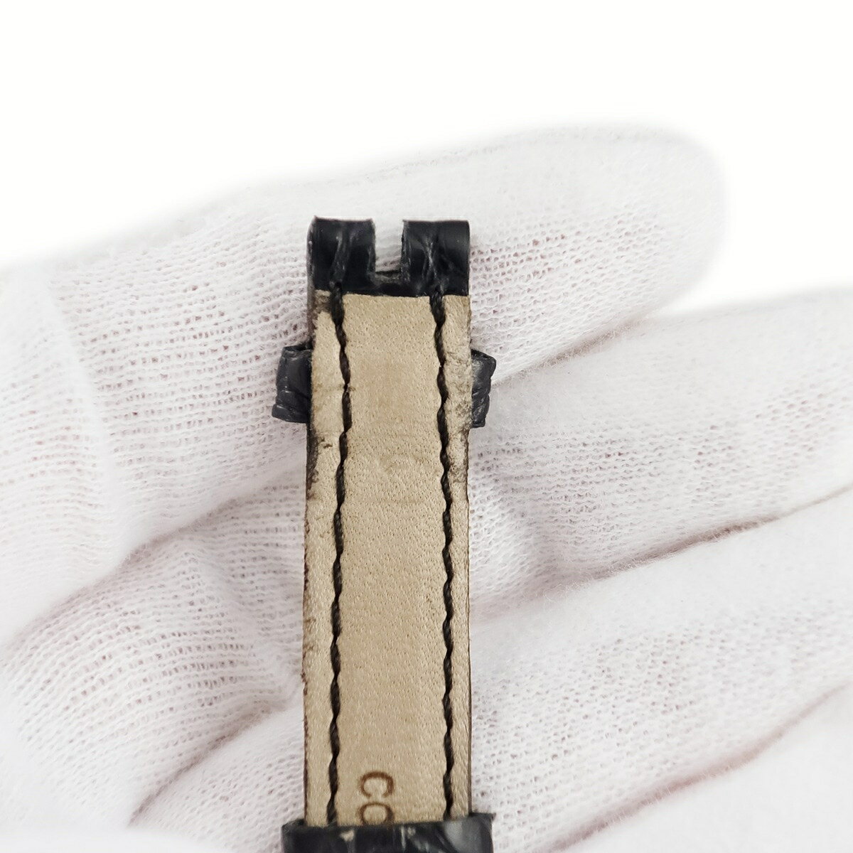 フランクミュラー FRANCK MULLER 腕時計パーツ トノウカーベックス 2250 2251用 クロコバンド クロコダイル ブラック 新品同様 純正 替え ベルト 交換 12mm ブラック 黒 【中古】