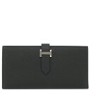 \最大3万円割引クーポン数量限定 7/11まで/ エルメス HERMES 長財布 ベアンスフレ ヴォーエプソン ブラック シルバー金具 新品 未使用 黒 二つ折...