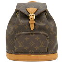 ルイヴィトン LOUIS VUITTON リュック・デイパック ミニ モンスリ モノグラムキャンバス モノグラム ゴールド金具 茶 バックパック M51137 ...