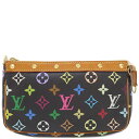 \最大3万円割引クーポン数量限定 7/1~/ ルイヴィトン LOUIS VUITTON アクセサリーポーチ ポシェット アクセソワール モノグラムマルチカラーキャンバス ノワール ゴールド金具 黒 ポーチ ハンドバッグ M92648 SL0093【中古】