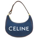 セリーヌ CELINE ハンドバッグ アヴァ デニム カーフ NAVY×TAN ゴールド金具 紺 茶 193952DKA 【保存袋】【中古】