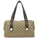 \最大3万円割引クーポン数量限定 8/11 2時まで/ グッチ GUCCI ボストンバッグ ミニボストンバッグ GGキャンバス ベージュ×ブラウン ゴールド金具...