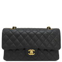 シャネル CHANEL ショルダーバッグ マトラッセ 25 フラップバッグ キャビアスキン ブラック ゴールド金具 ダブルチェーン ダブルフラップ ココマーク ...
