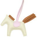 エルメス HERMES バッグチャーム ロデオPM アニューミロ クレ×ゴールド×モーヴペール オフホワイト 茶 ピンク U刻印【中古】