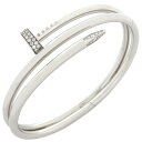 カルティエ Cartier ブレスレット ジュストアンクル ダイヤ ダブルブレス K18WG ダイヤモンド ホワイトゴールド #17 Au750 JUSTE U...
