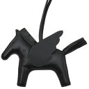 \8/1限定全品PT2倍 &最大3万円割引クーポン数量限定/ エルメス HERMES バッグチャーム ロデオMM ペガサス アニューミロ ブラック 黒 単色 ソ...