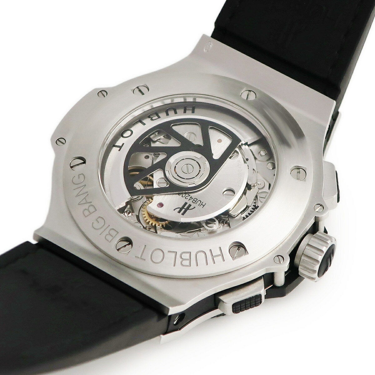 ＼8/1限定全品PT2倍 &最大3万円割引クーポン数量限定／ ウブロ HUBLOT ビッグバン アエロバン スチール セラミック 311.SM.1170.GR スケルトン ブラック バー メンズ 腕時計自動巻き ブラック 【中古】