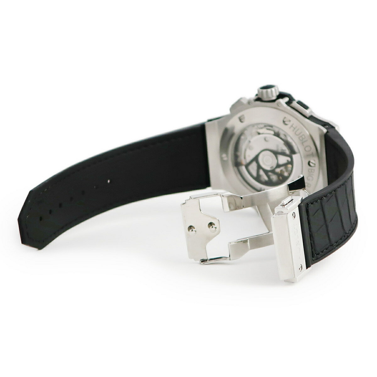 ＼8/1限定全品PT2倍 &最大3万円割引クーポン数量限定／ ウブロ HUBLOT ビッグバン アエロバン スチール セラミック 311.SM.1170.GR スケルトン ブラック バー メンズ 腕時計自動巻き ブラック 【中古】