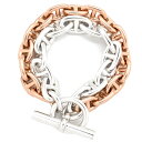 エルメス HERMES ブレスレット シェーヌダンクル 2連 2チェーン K18PG シルバー925 ピンクゴールドXシルバー GM12コマ MM16コマ スタ...