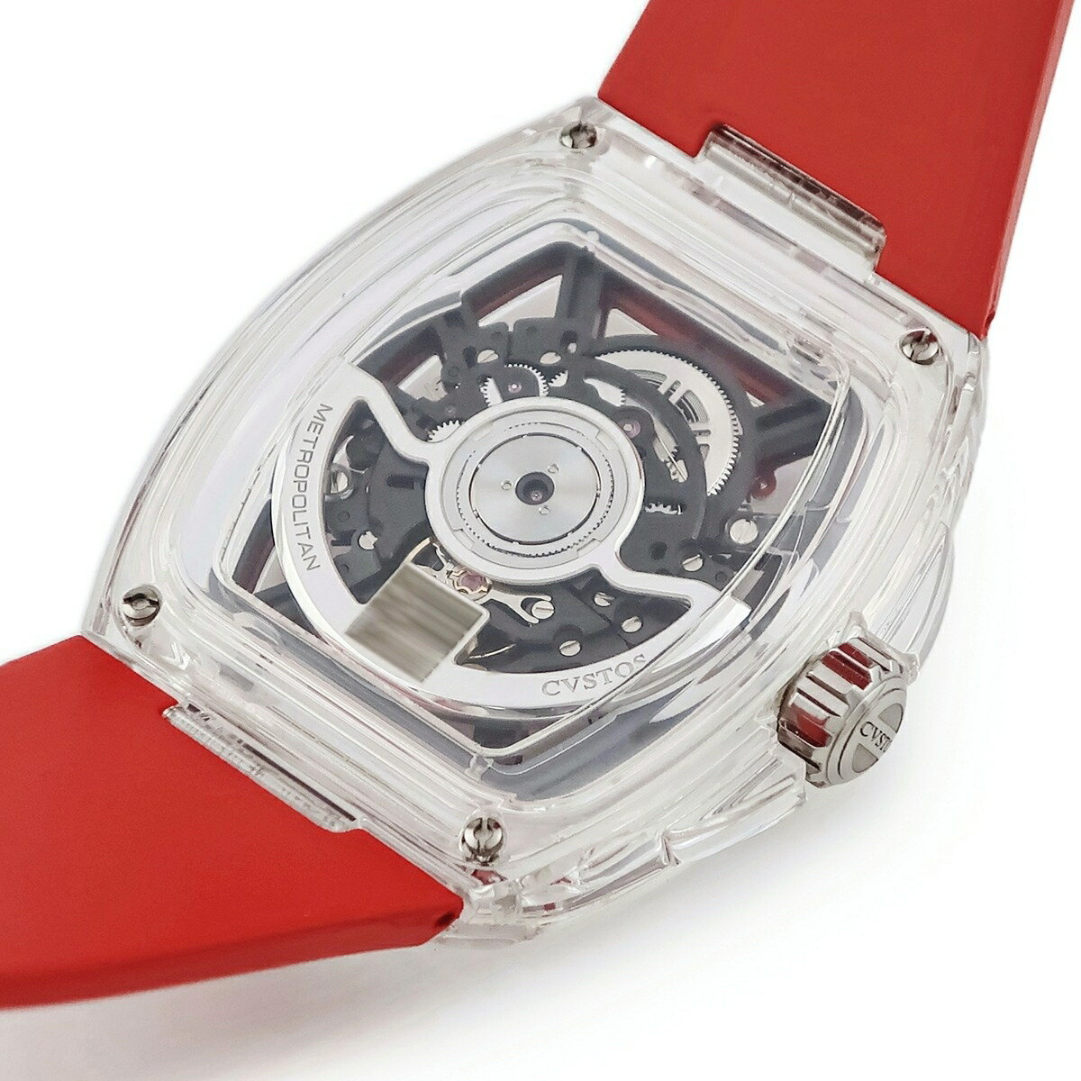 クストス CVSTOS メトロポリタン PS サファイア ブレール・エンボロ F00103.4288002 新品同様 スケルトン メンズ 腕時計自動巻き レッド 【中古】