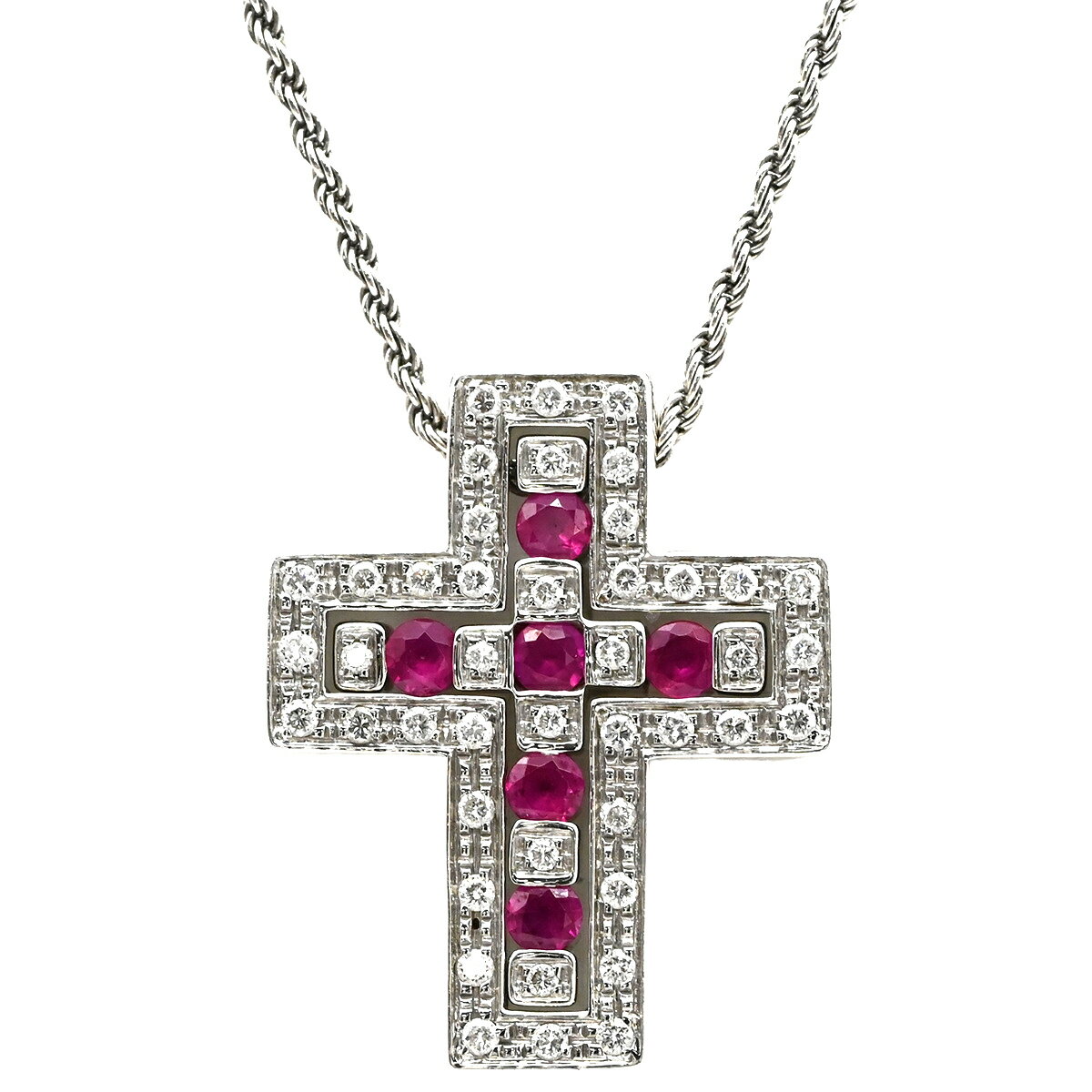 \ポイント5倍& 最大5万円割引クーポン/ ダミアーニ DAMIANI ネックレス ベルエポック S K18WG ダイヤモンド ルビー ホワイトゴールド ペンダ...