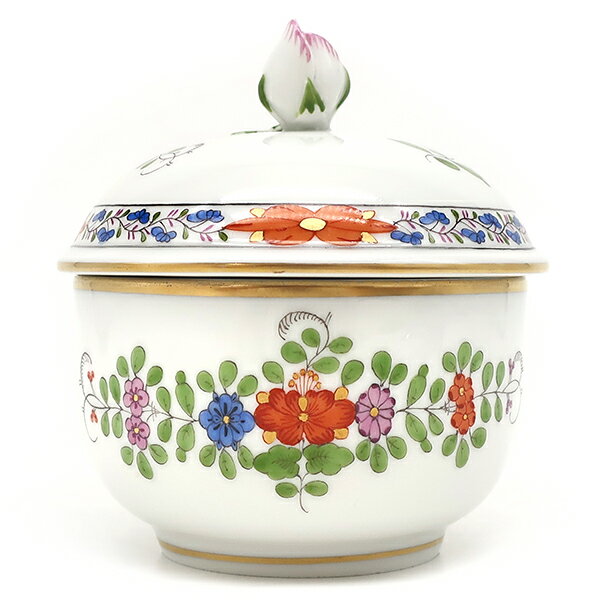 \ポイント5倍& 最大5万円割引クーポン/ マイセン MEISSEN 食器 インドの華 シュガーポット 陶磁器 ホワイト×マルチカラー×ゴールド 白 【中古】