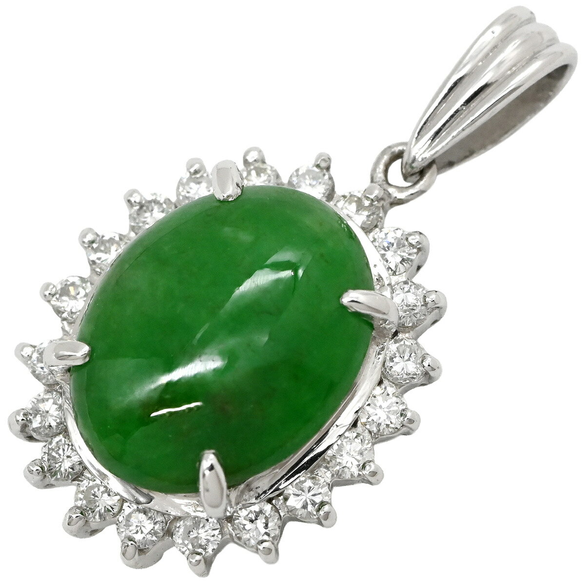 【中古】ペンダントトップ翡翠ダイヤ...