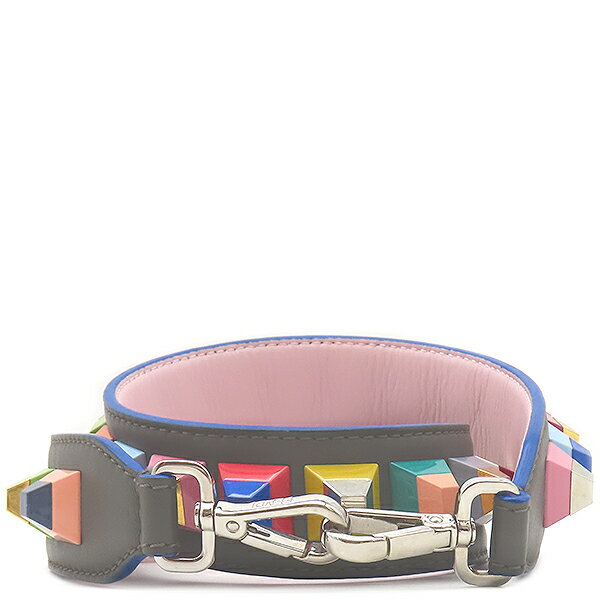 フェンディ FENDI ショルダーストラップ ストラップユー ロング スタッズ カーフ グレージュ×マルチカ..