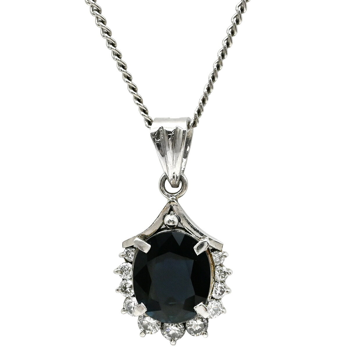 【中古】ネックレスサファイアダイヤ...