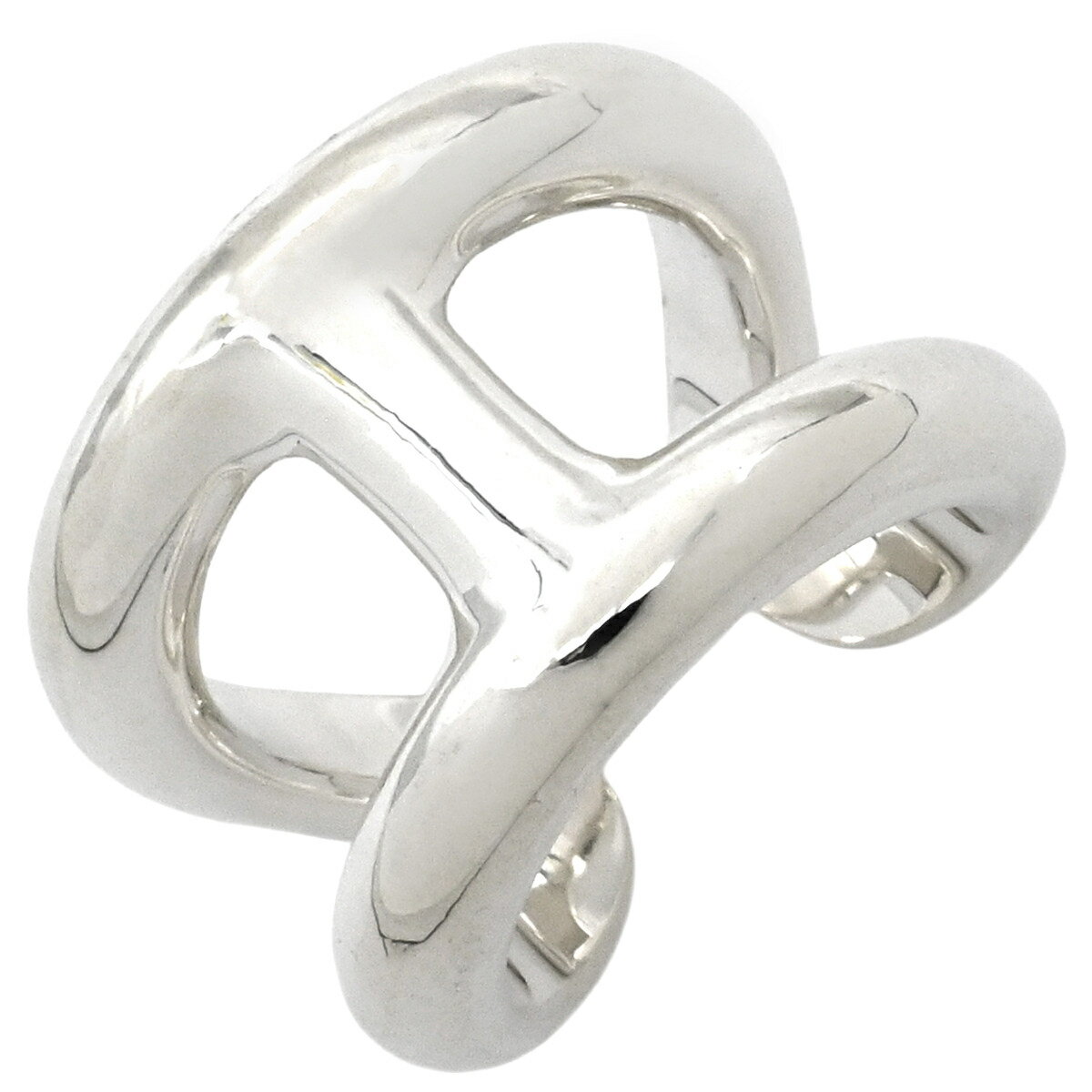 エルメス HERMES リング 指輪 オスモズGM シルバー925 シルバー #51(JP11) Hモチーフ AG925 SV925 11号 【箱】【中古】