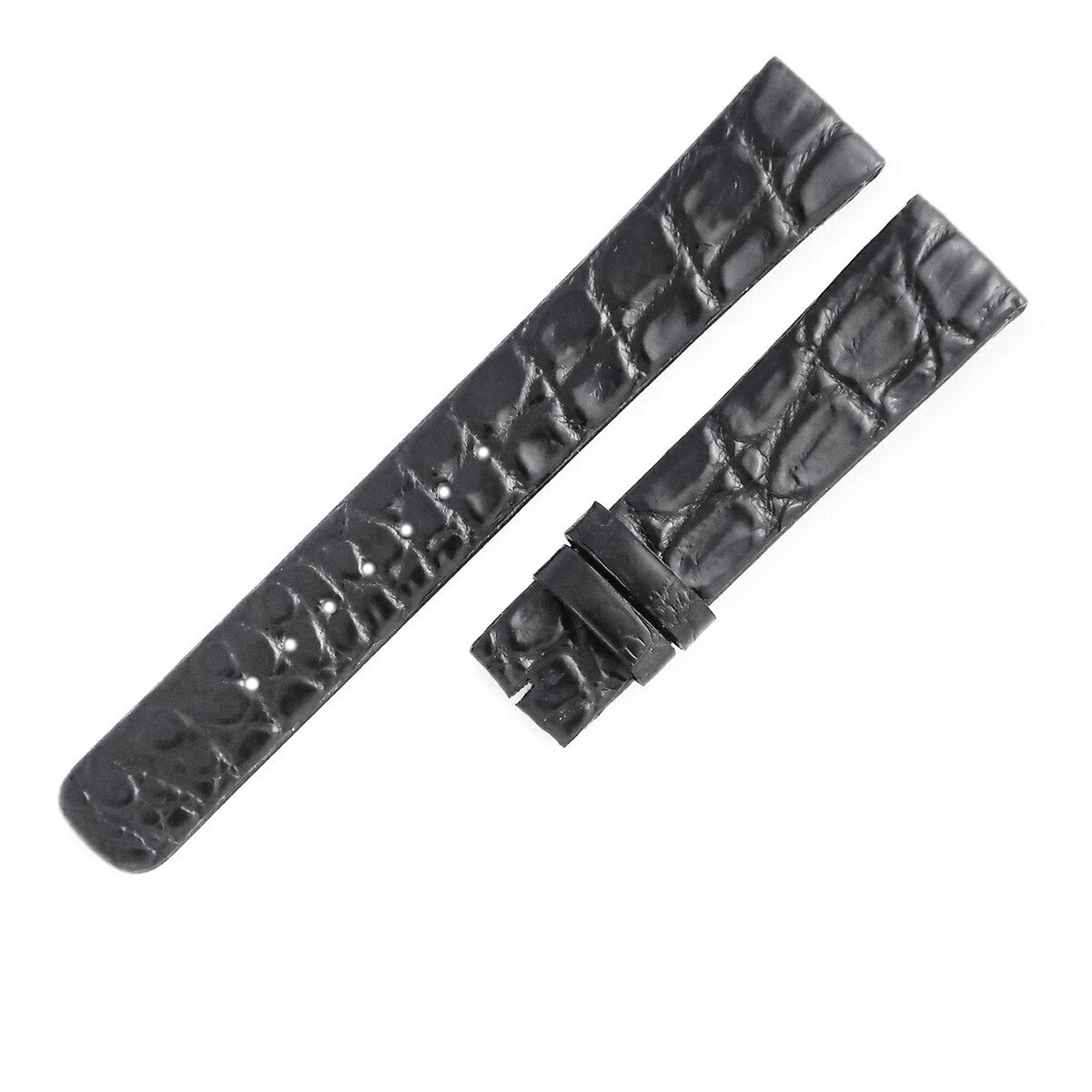 クレドール Credor 腕時計パーツ 純正 レザー ブラック レザー ベルト ストラップ 17mm 予備 替え 交換 スペア ブラック 黒 【中古】