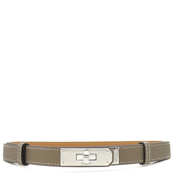 エルメス HERMES ベルト ケリー 18 ヴォーエプソン GP エトゥープ シルバー金具 新品 未使用 グレージュ ターンロック金具 スライド調節 W刻印(2024年製) 【箱】【中古】