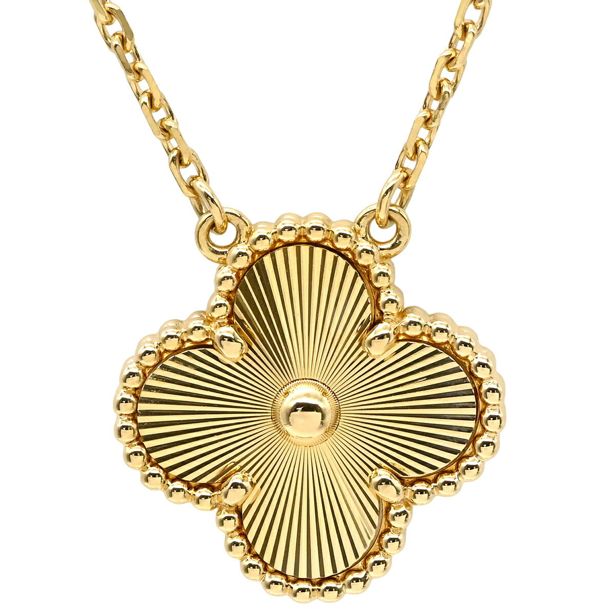 ヴァンクリーフアーペル Van Cleef & Arpels ネックレス ヴィンテージ アルハンブラ イエローゴールド Au750 18K ギヨシェ VCARP4KL00【中古】