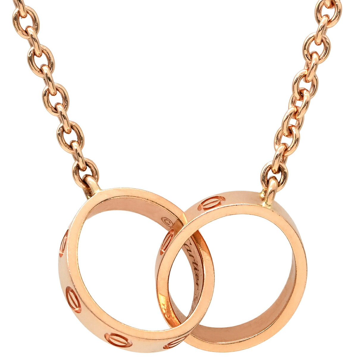 乐天商城 - ＼最大5万円割引クーポン 数量限定／ カルティエ Cartier ネックレス ベビーラブ ピンクゴールド Cartier ペンダント PG Au750 18K インターロッキング サークル 【中古】