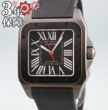 カルティエ Cartier サントス100 LM カーボン WSSA0006 自動巻 メンズ 腕時計 ブラック 黒 【中古】 【店頭受取対応商品】