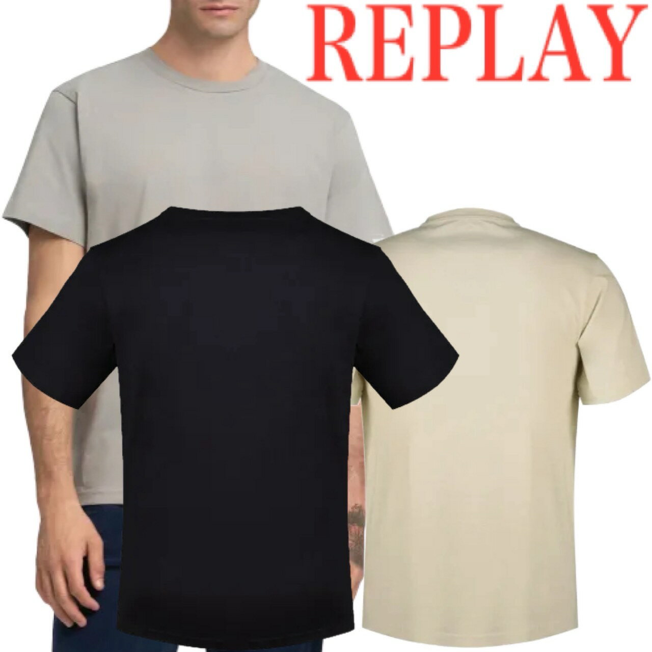 REPLAYリプレイクルーネックT...