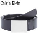 Calvin Klein カルバンクライン メンズ ベルト ロゴ ブランド サイズ調節 プレゼント ギフト 高級感 Leather Plaque
