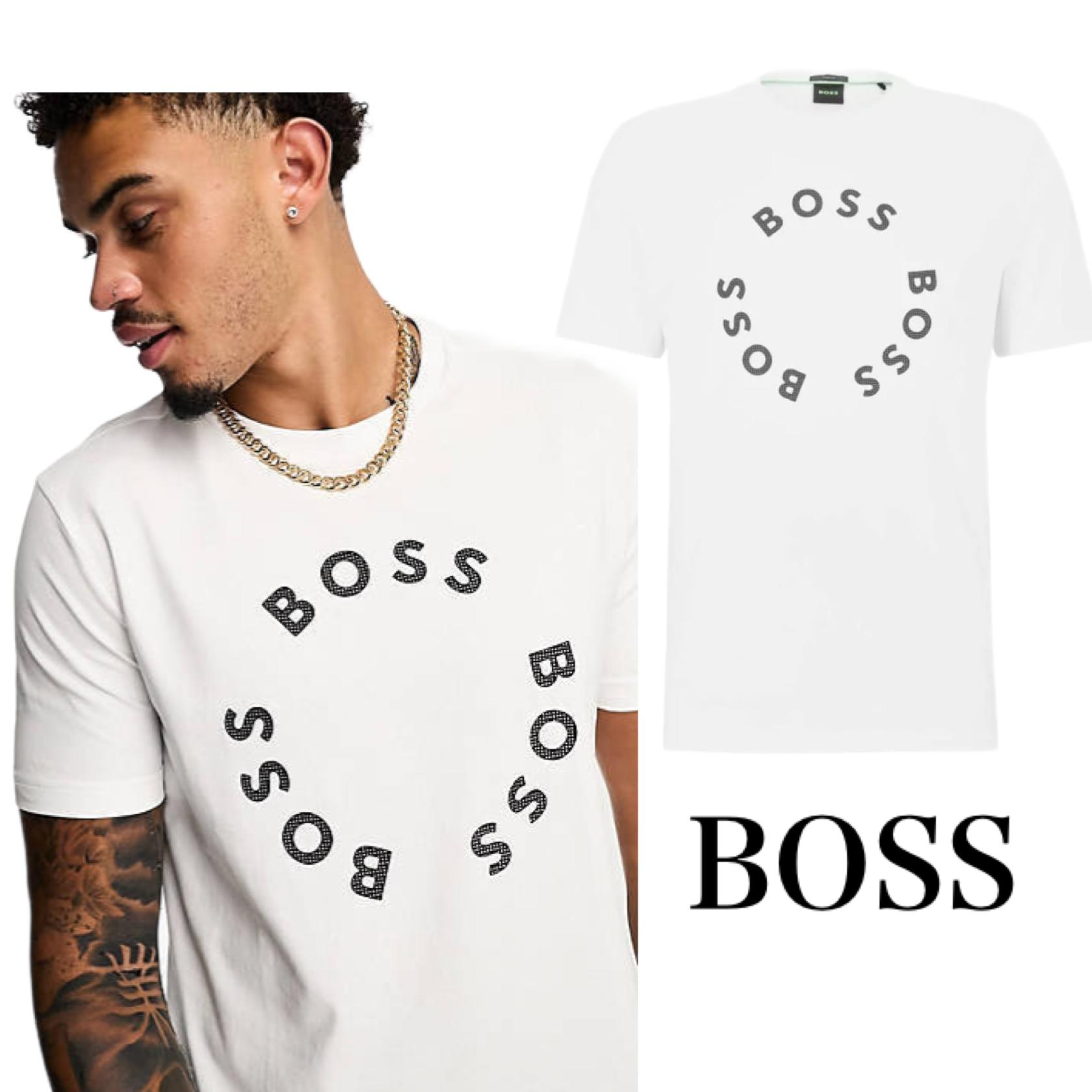 楽天MY COLORHUGO BOSS ヒューゴボス TEE4クルーネック 半袖 シャツ メンズ ロゴ ホワイト 正規品 ブランド