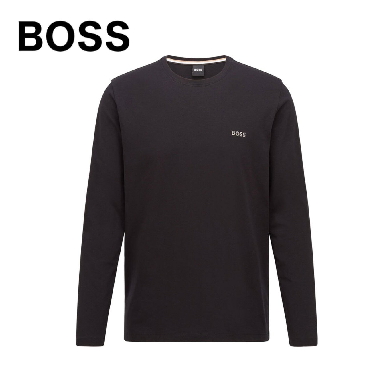 HUGO BOSS ヒューゴボス ロンT ロゴ クルーネック ロング Tシャツ Mix Matchブラック メンズ 正規品 ブランド