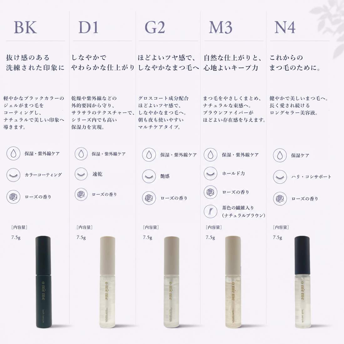 oméme lash serum オメメアイラッシュセラム オメメラッシュセラム BK D1 G2 M3 N4...