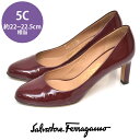 【売り切り特別価格 06/23 10:59迄】【返品不可】サルヴァトーレフェラガモ Salvatore Ferragamo エナメル アーモンドトゥ パンプス ...