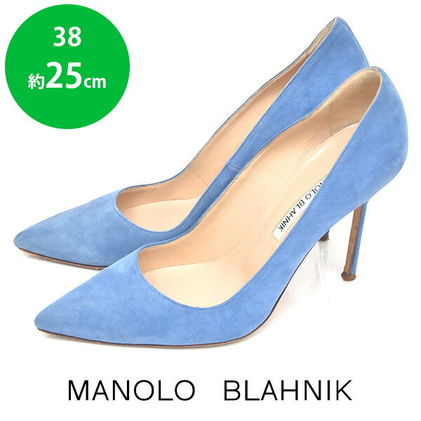 y10ItN[|Ώ_}\z}mujN Manolo Blahnik XG[h |CebhgD pvX u[  38(25cm) sh23-0880yÁzyԕiz