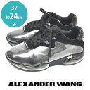 【新品】【未使用品】【新古品】アレキサンダーワン Alexander Wang ロゴ レザー×PVC レディーススニーカー ブラック 黒 37(約24cm) sh24-0926【中古】【あす楽】【送料無料】【返品可】【ALL】