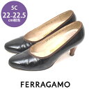 【売り切り特別価格 06/23 10:59迄】【返品不可】サルヴァトーレフェラガモ Salvatore Ferragamo ステッチ アーモンドトゥ パンプス ...