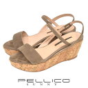 【美品】ペリーコサニー PELLICO SUNNY コルク ウェッジソール サンダル アッシュブラウン 茶 39 sh25-2052【返品可】【送料無料】【当日...