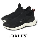【ほぼ新品】バリー BALLY サイドロゴ メンズスニーカー ブラック 黒 US8.5D(約27-27.5cm) sh25-2074【返品可】【送料無料】【当日出荷】【中古】