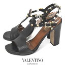 ヴァレンティノガラヴァーニ VALENTINO GARAVANI ロックスタッズ サンダル ブラック 黒 38.5(約25-25.5cm) sh25-2136【...