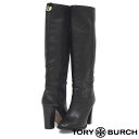 【GW限定10%オフクーポン】【美品】トリーバーチ TORY BURCH バックロゴ ステッチ ロングブーツ ブラック 黒 6.5M(約23.5cm) sh25-1675【中古】【返品可】(4)