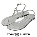 【10%オフクーポン_お買い物マラソン限定】【美品】トリーバーチ TORY BURCH ロゴ トングサンダル フラットサンダル シルバー 6(約23cm) sh25-1902【中古】【返品可】(4)