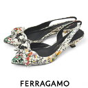 【5%オフクーポン配布 お買い物マラソン限定】【美品】サルヴァトーレフェラガモ Salvatore Ferragamo フラワービーズ ヴァラリボン スリングバ...